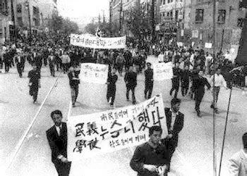 The April Revolution; Student Protests Leading to Democratic Reforms in South Korea